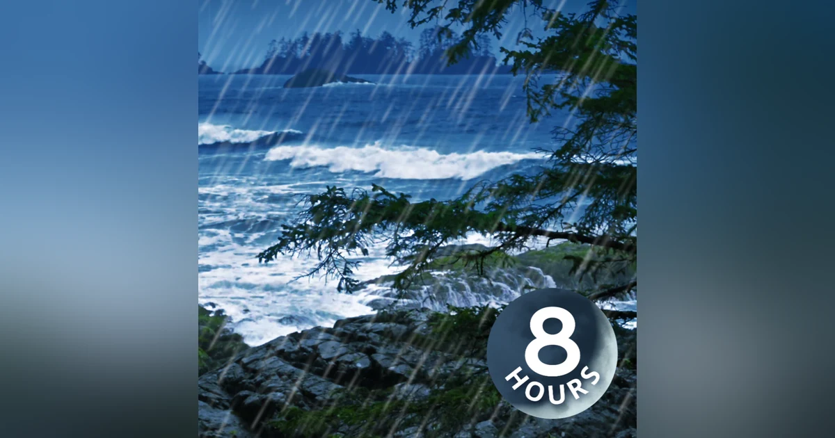 Heavy Rain & Crashing Waves 8 Hours | Rainstorm and Ocean Sounds for Relaxation and Sleep