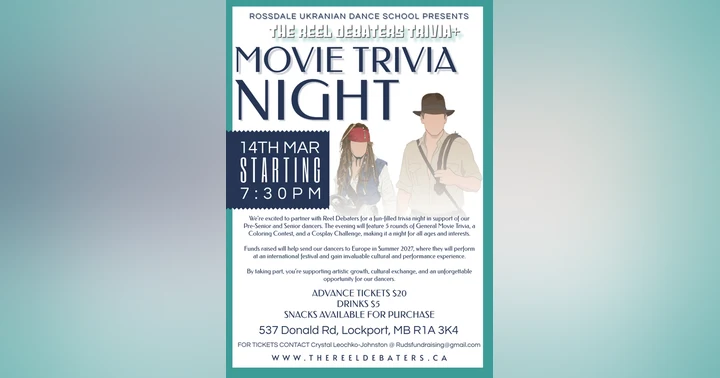 image for Rossdale Ukrainian Dance School Movie Trivia Fundraiser
