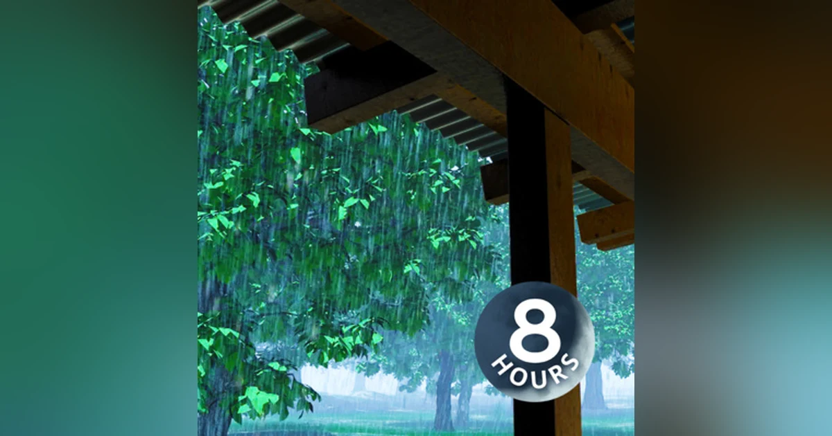 Rain Sounds on Tin Roof 8 Hours | Sleep, Study or Focus with Rainstorm White Noise