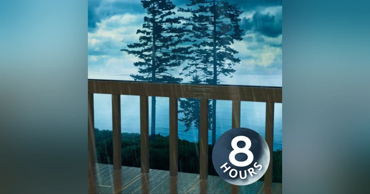 Rain on Deck with Ocean Waves 8 Hours | Focus, Relax or Sleep with White Noise Water Sounds