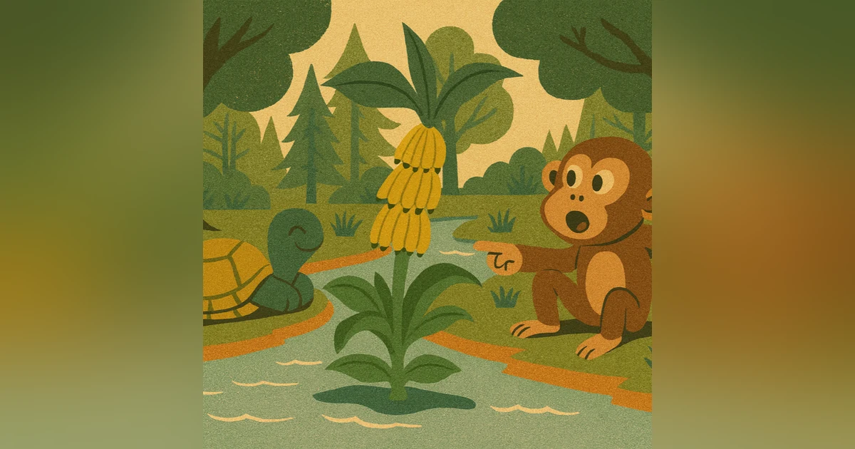 Monkey, Turtle and the Banana Tree | 猴子乌龟和香蕉树 | 中英文雙語故事 | Slow Chinese & English Bedtime Story