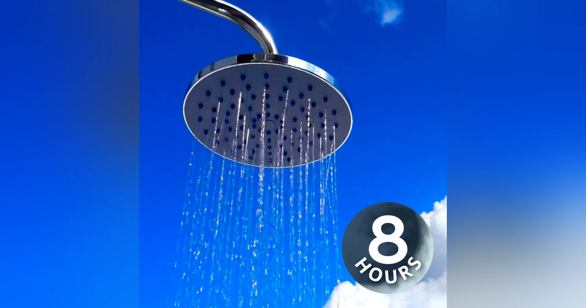 So soothing! Outdoor Shower Water Sounds for Relaxation I White Noise 8 Hours