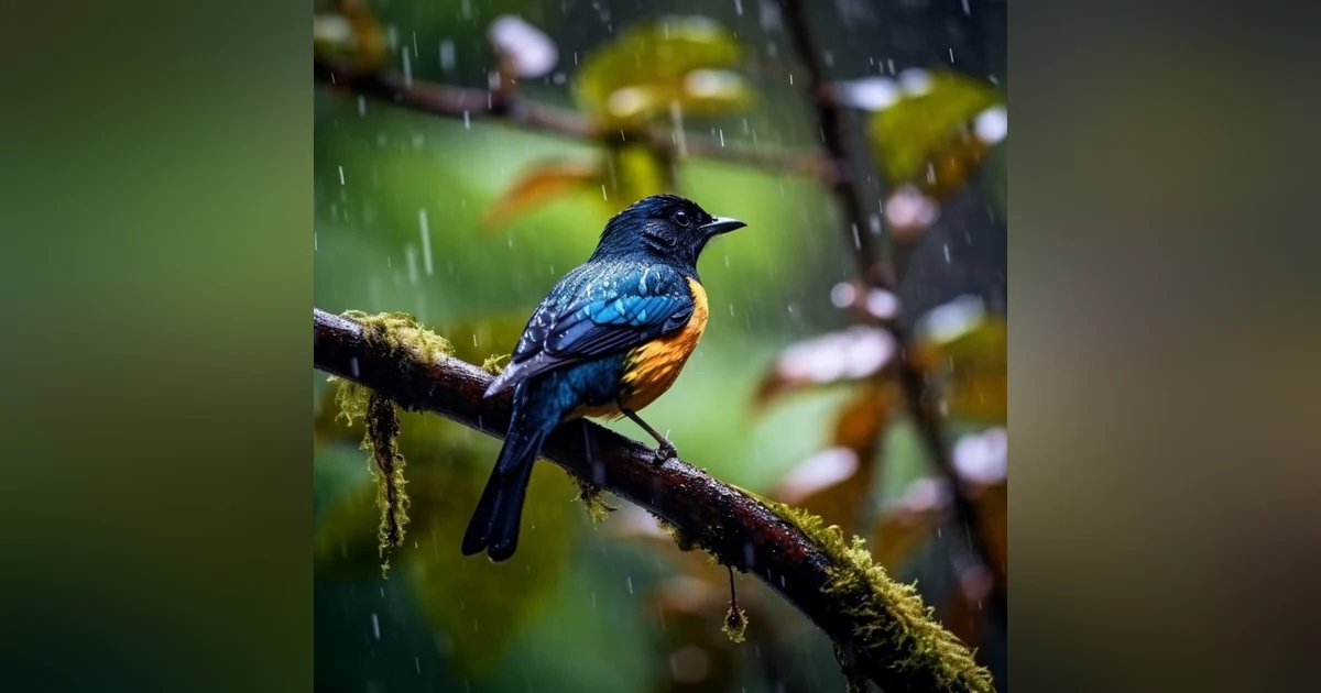 A Soothing Sound: 8 Hours of Rain in the Forest with Birds Chirping