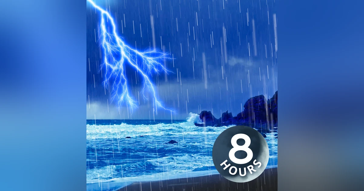HUGE Thunderstorm with Ocean Sounds for Deep Sleep | 8 Hours