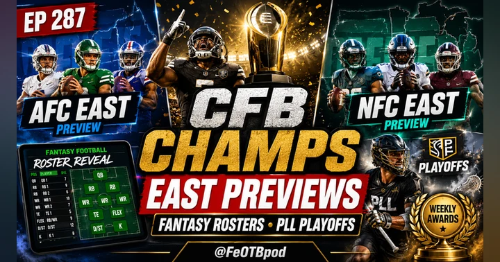 image for Picking Champions: 2026 College Football Predictions, NFL East Previews & Fantasy Draft Chaos