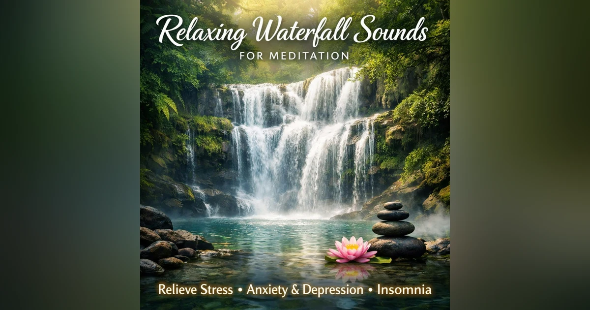 Relaxing Waterfall Sounds for Meditation to Ease Anxiety & Insomnia