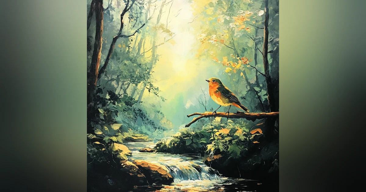 SOUNDS OF THE FOREST, GENTLE BIRDSONG WITH BUBBLING BROOK, RELAXING FOREST SOUNDS
