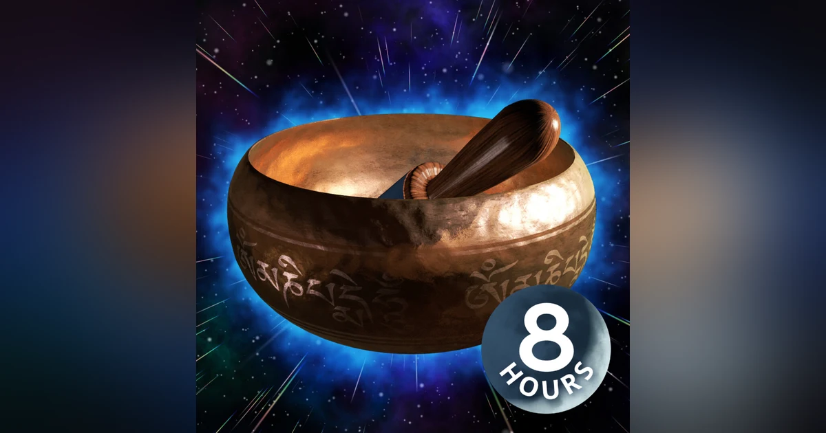 Singing Bowls + Space Sounds White Noise 8 Hours | Relaxing Music for Sleeping