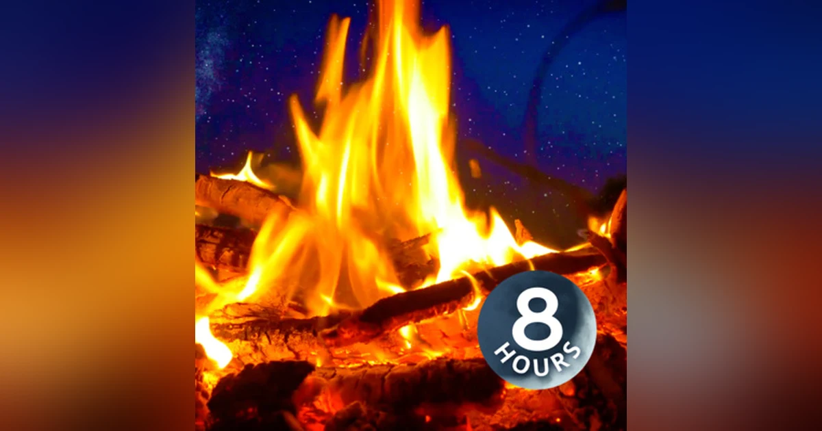 Campfire & River Night Ambience 8 Hours | Nature White Noise for Sleep, Studying or Relaxation