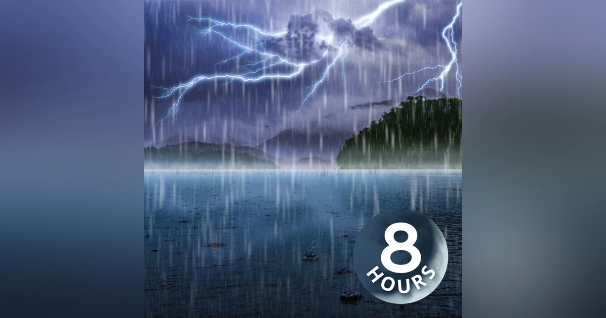 Thunder + Rain on Lake for Relaxation and Sleep 8 Hours