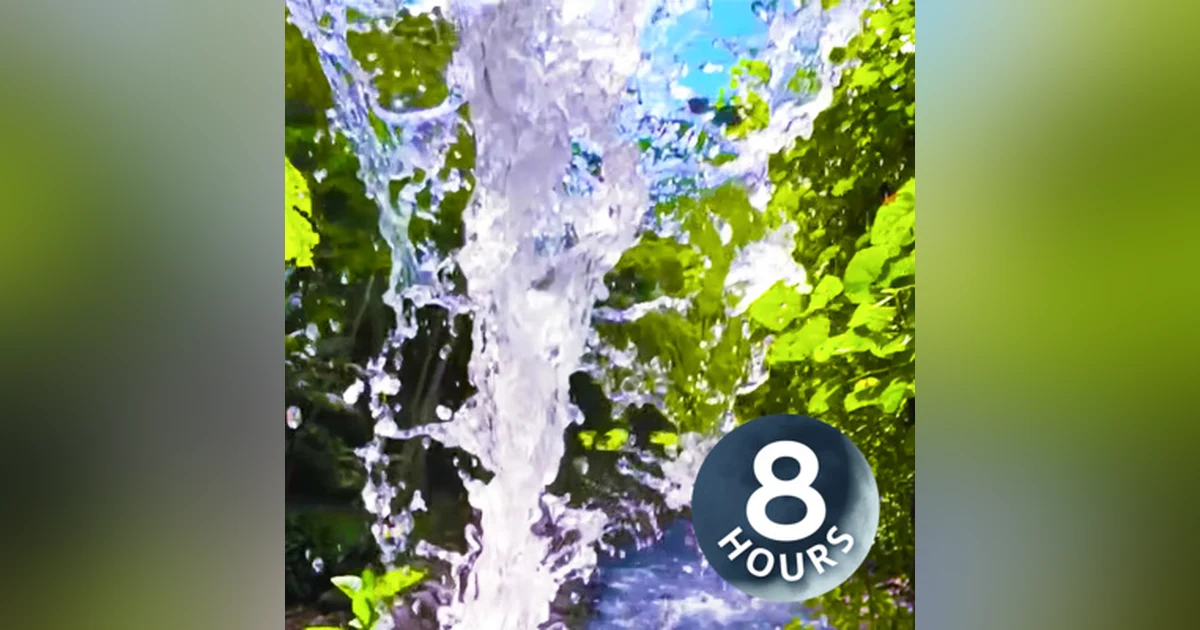 Tropical Waterfall White Noise 8 Hours | Sleep, Study or Focus with Relaxing Water Sounds