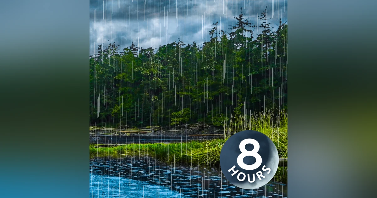Soothing Stream & Rain Sounds for Sleeping | 8-Hour White Noise
