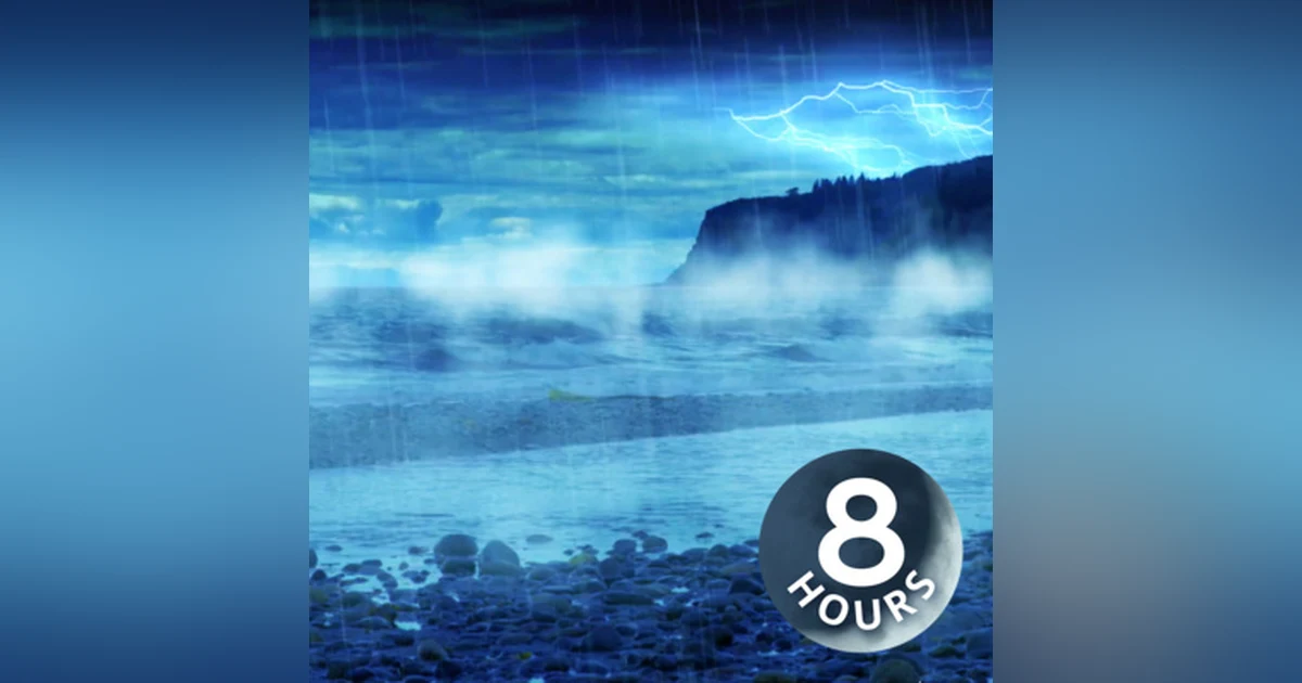 Rain and Thunder with Ocean Sounds 8 Hours | White Noise for Sleeping or Studying