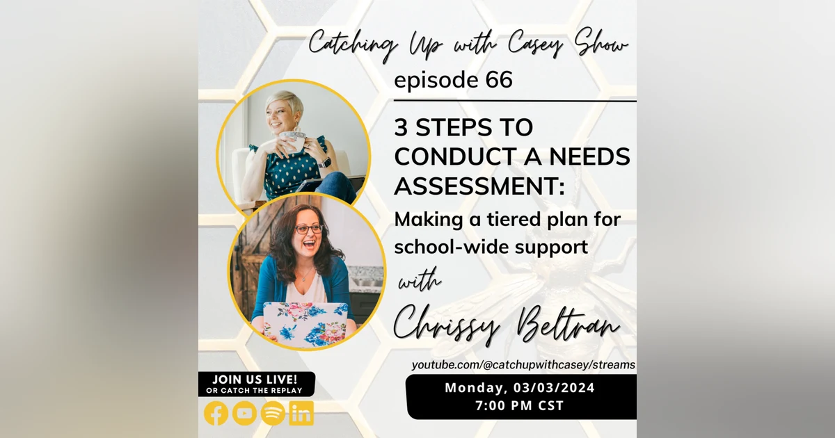 3 Steps to Conduct a Needs Assessment: Making a tiered plan for school-wide support (with Chrissy Beltran)
