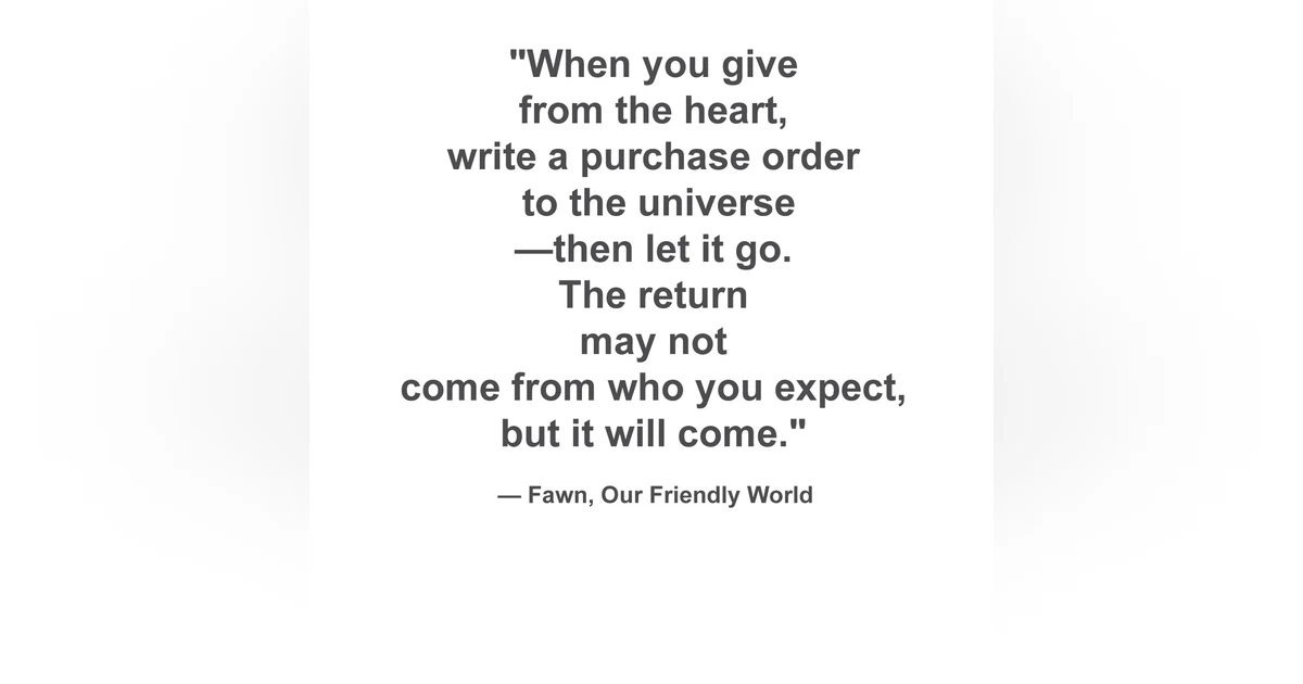 The Spiritual Purchase Order: Letting Go and Trusting the Universe