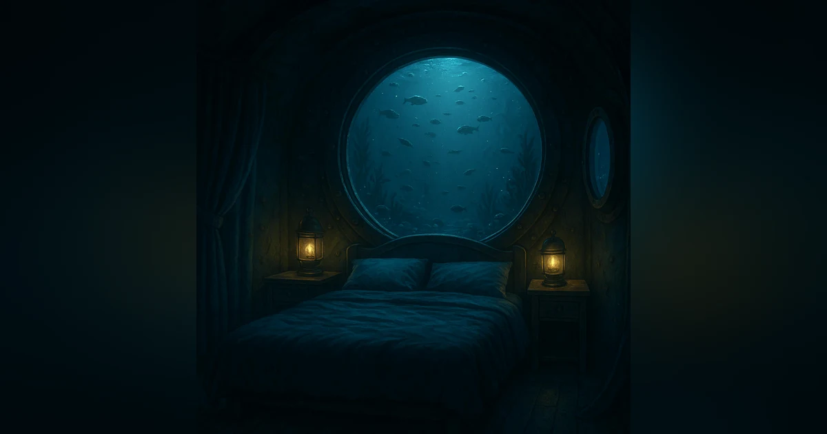 Deep Sea Bedroom Hideaway | Relaxing Underwater Submarine Sleep Sounds 🌌