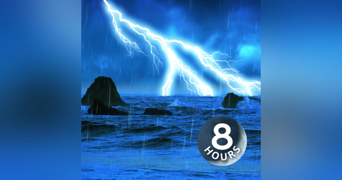 Rain and Thunder Sound with Ocean Waves | White Noise for Sleeping (8 Hours)