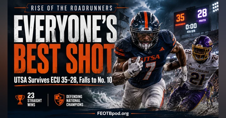 image for Everyone’s Best Shot: UTSA Survives ECU 35–28, Falls to No. 10