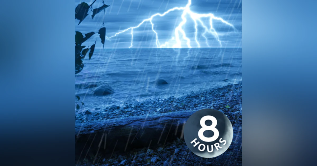 Rain, Thunder, Ocean Waves 8 Hours I Sleep to Thunderstorm and Water White Noise