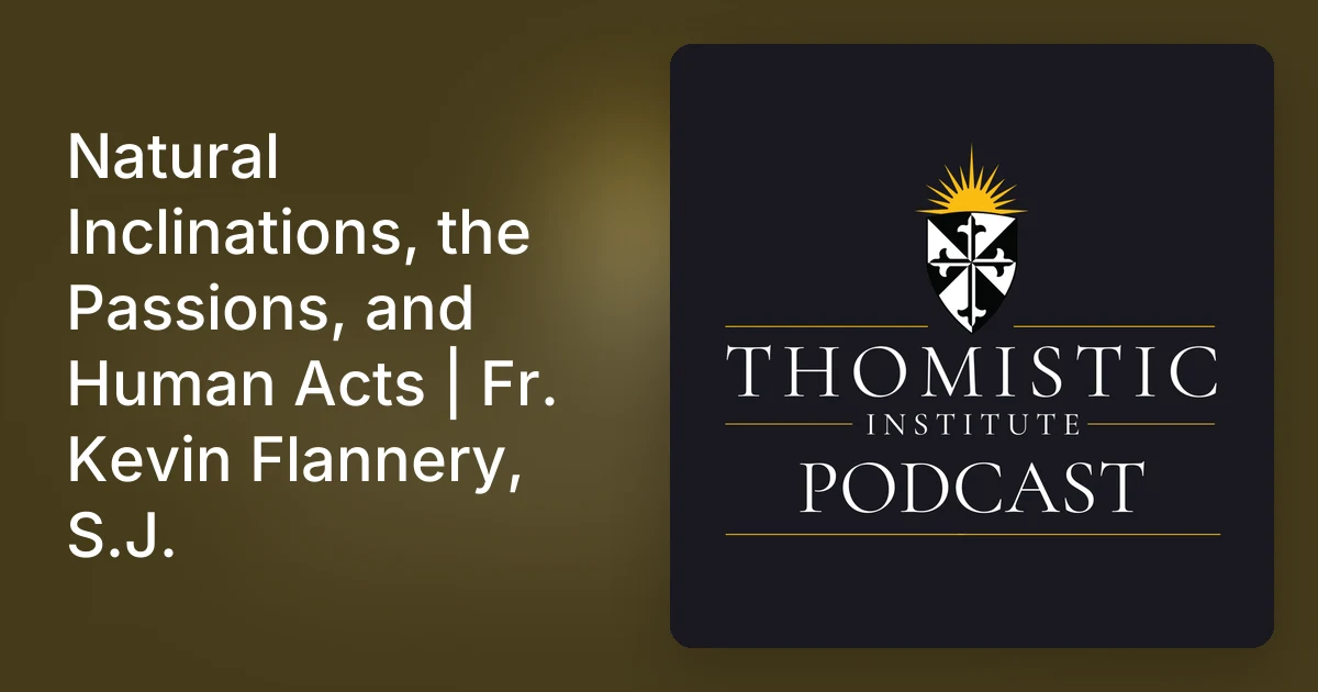 Natural Inclinations, the Passions, and Human Acts | Fr. Kevin F…