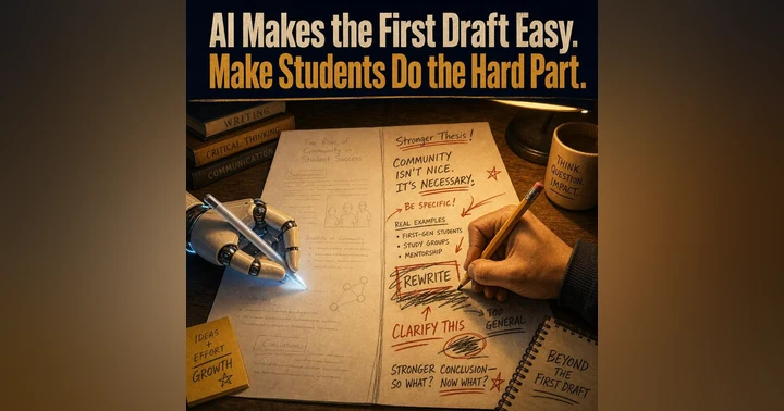 image for AI Makes the First Draft Easy - Make Students Do the Hard Part