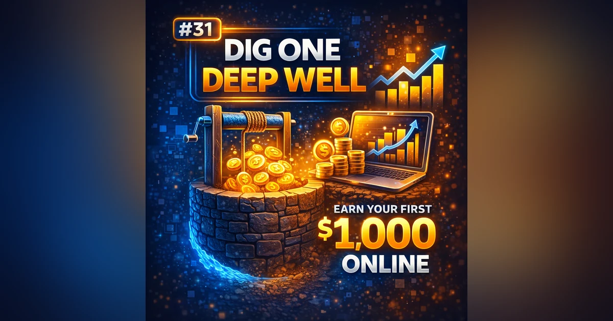 #31 Dig One Deep Well: How to Earn Your First $1,000 Online