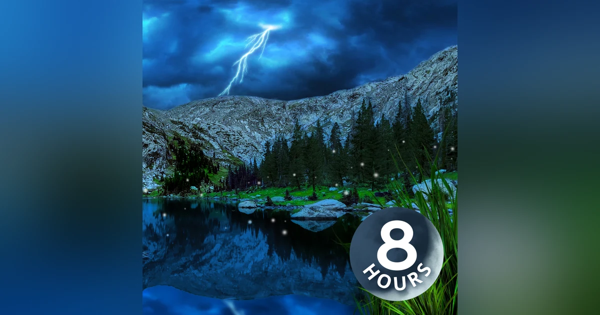 Water White Noise & Distant Thunder for Sleeping | 8 Hour