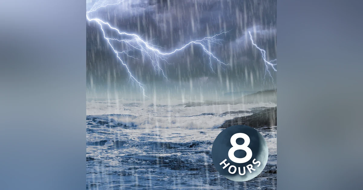 Heavy Rain & Thunder + Big Ocean Waves Helps You Sleep | 8 Hours