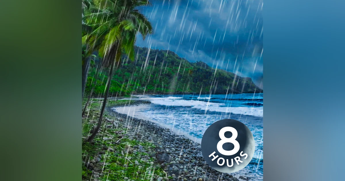 Rainy Day & Ocean Waves for Deep Sleep | 8 Hour Ocean & Rain Sounds