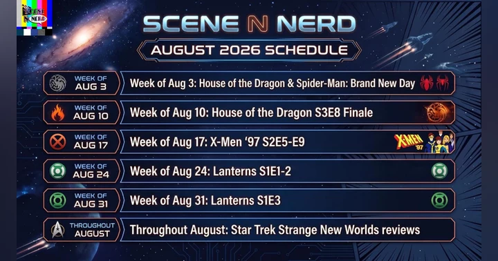image for August 2026 at Scene N Nerd: Dragons, Lanterns, and the Final Frontier!