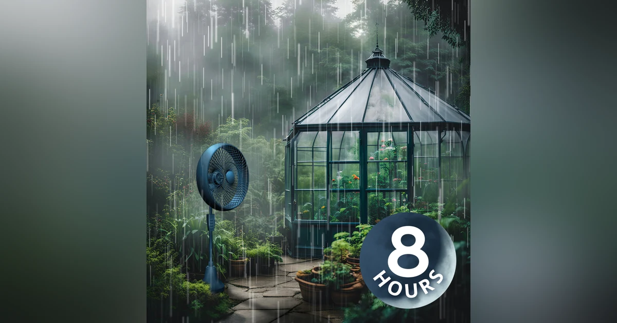 Oscillating Fan Sounds for Sleeping & Rain Noise on Lush Foliage | 8 Hours