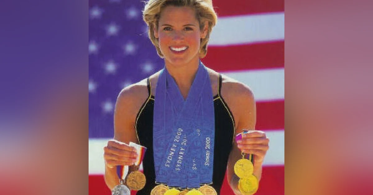 Dara Torres Olympic swimming medalist is interviewed by David Cogan of Eliances