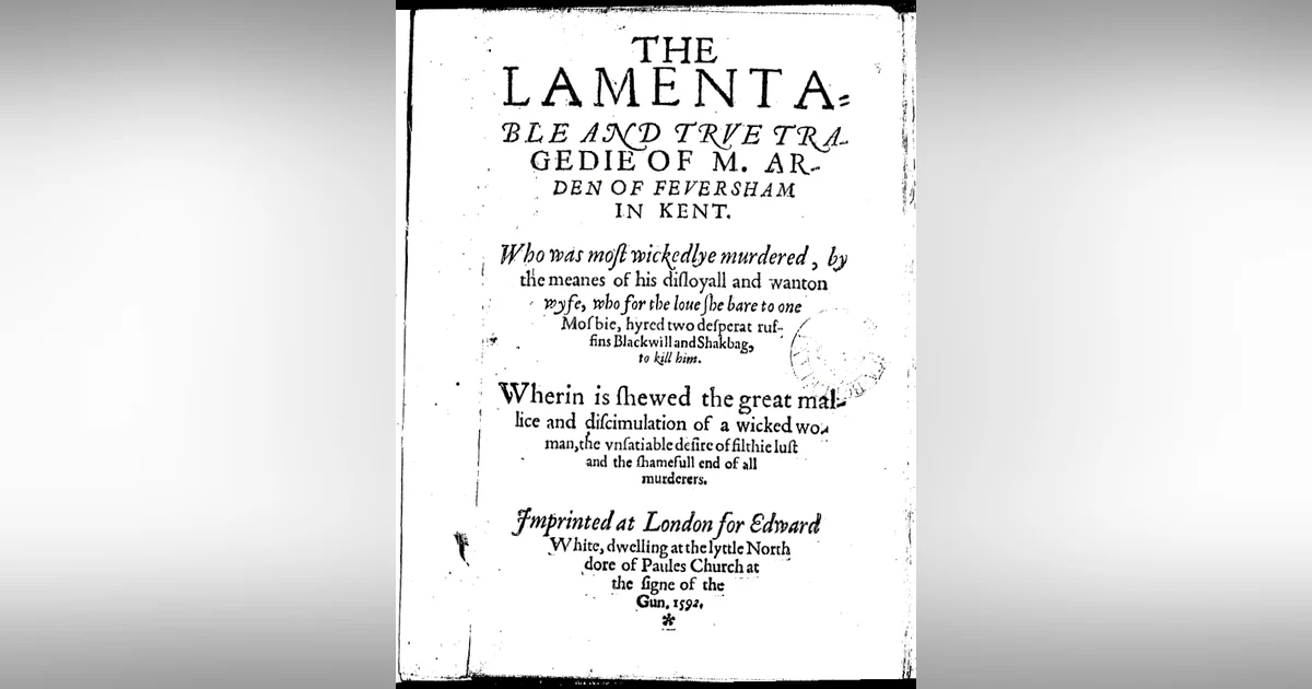 Arden of Faversham and the Domestic Tragedy