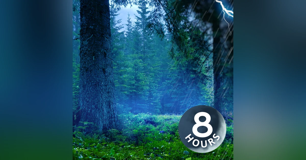 Thunderstorm for Sleep in Mystical Forest | 8-Hour Rainstorm and Thunder Sounds