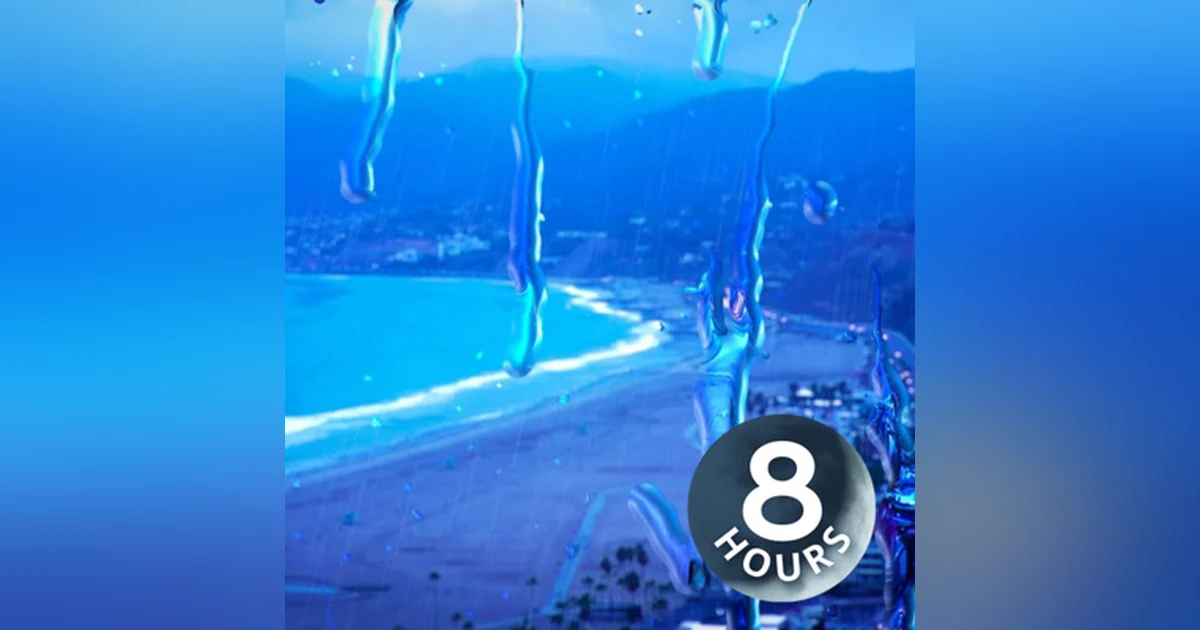 Rain with Ocean Waves 8 Hours | Sleep, Study or Focus with Rainstorm White Noise
