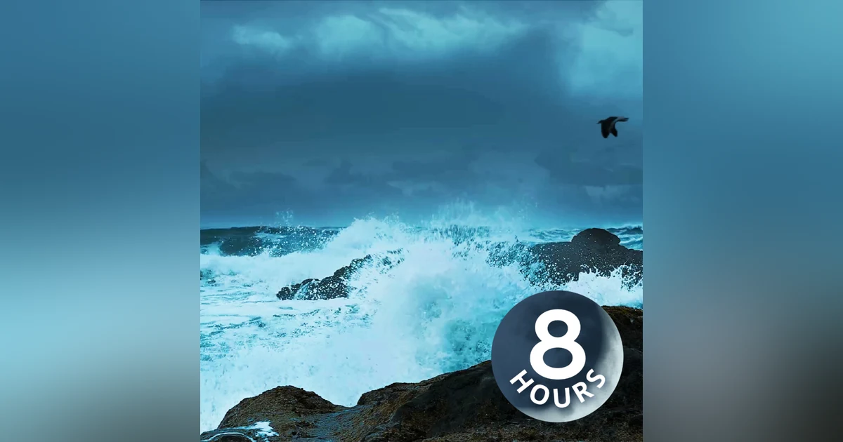 Sleep to Big Ocean Waves Crashing | Stormy White Noise Water Sounds 8 Hours