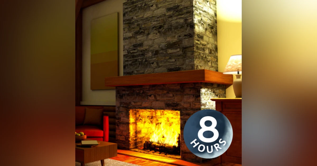 Relax to Winter Storm Sounds & Crackling Fireplace Comfy Vibe 8 Hours