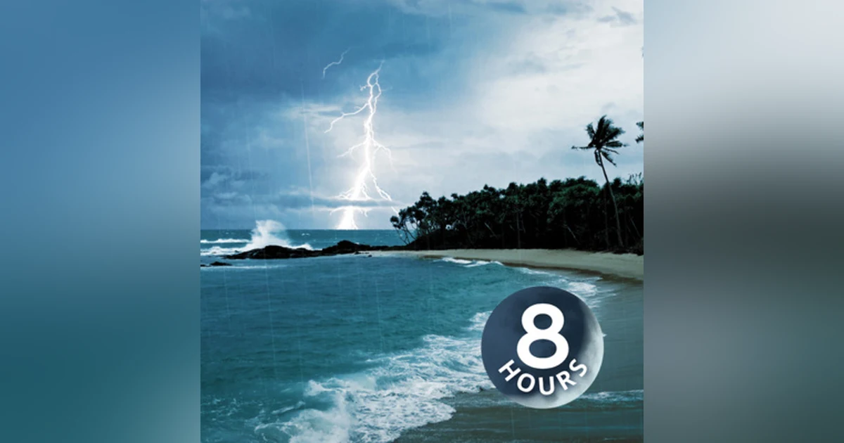 Rain, Thunder & Ocean Sounds 8 Hours | White Noise for Sleep or Studying