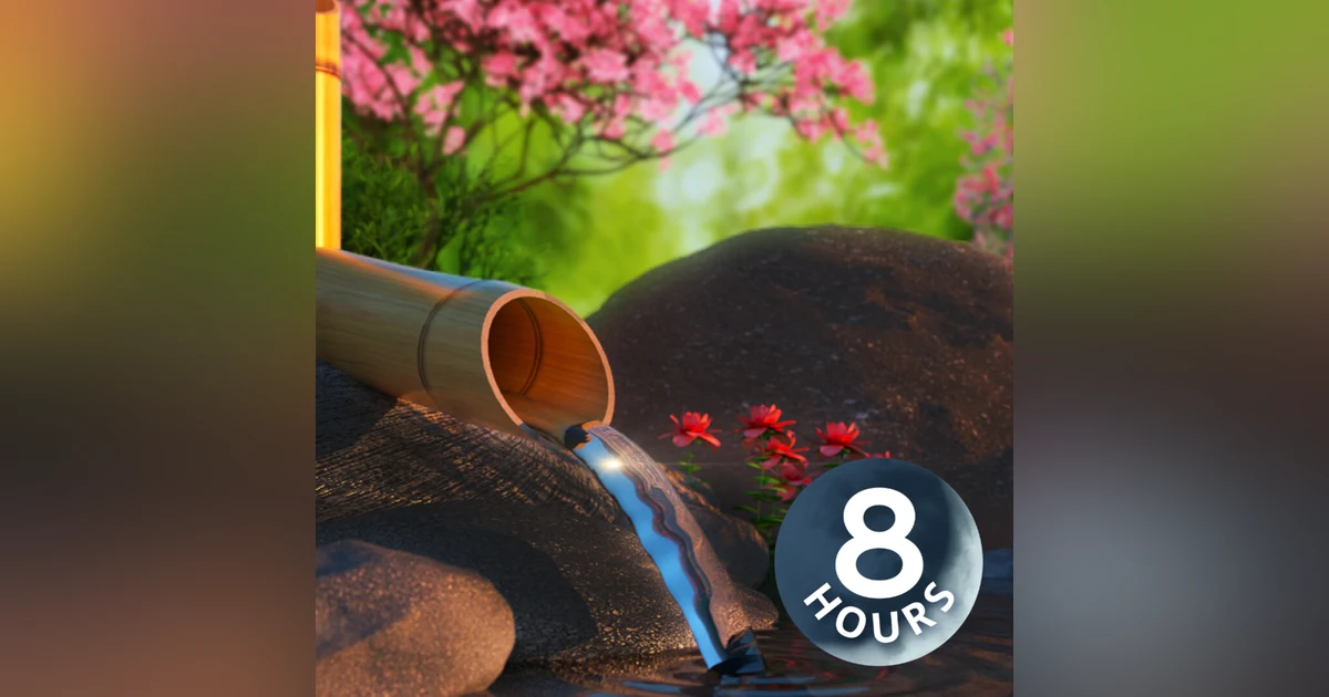 Fall Asleep or Focus with Bamboo Water Fountain | 8 Hour Water White Noise