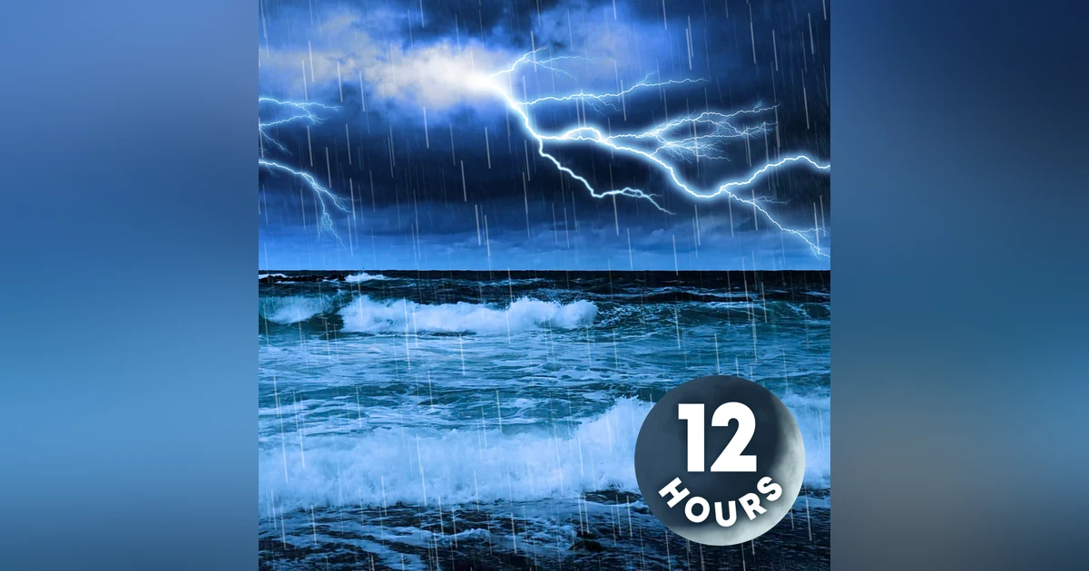 Thunderstorm & Ocean Sounds for Deep Sleep | 12 Hours