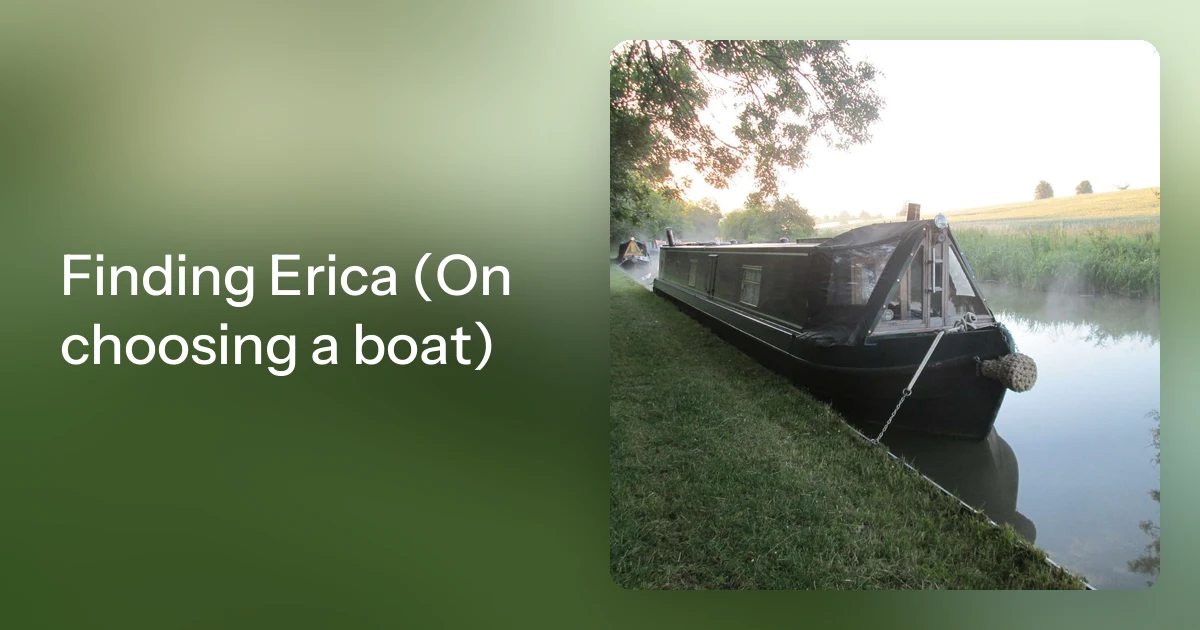 Finding Erica (On choosing a boat)