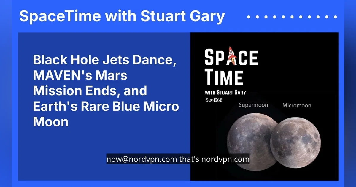Black Hole Jets Dance, MAVEN’s Mars Mission Ends, and Earth’s Rare Blue Micro Moon