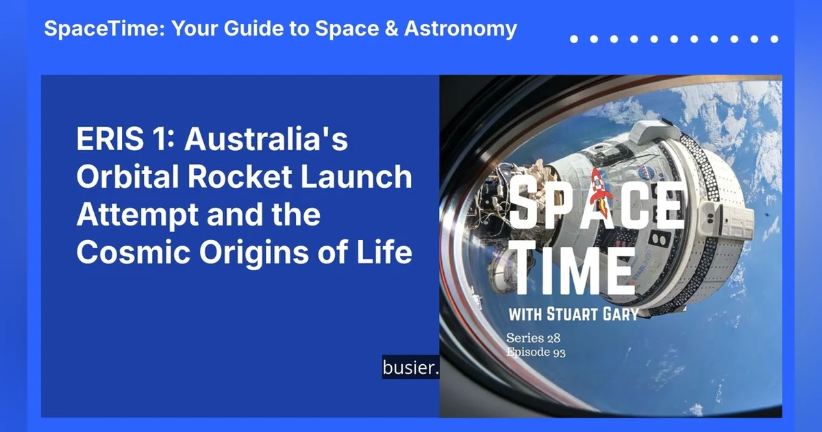 ERIS 1: Australia’s Orbital Rocket Launch Attempt and the Cosmic Origins of Life