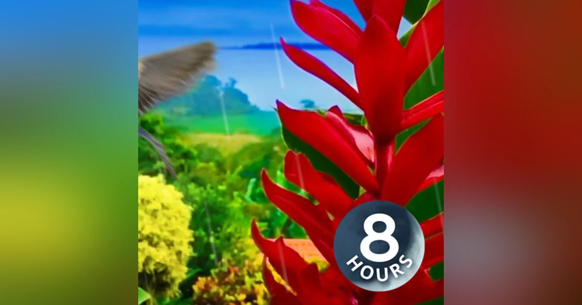 Rain in Jungle 8 Hours | Sleep, Study or Relax with Rainstorm & Birds White Noise