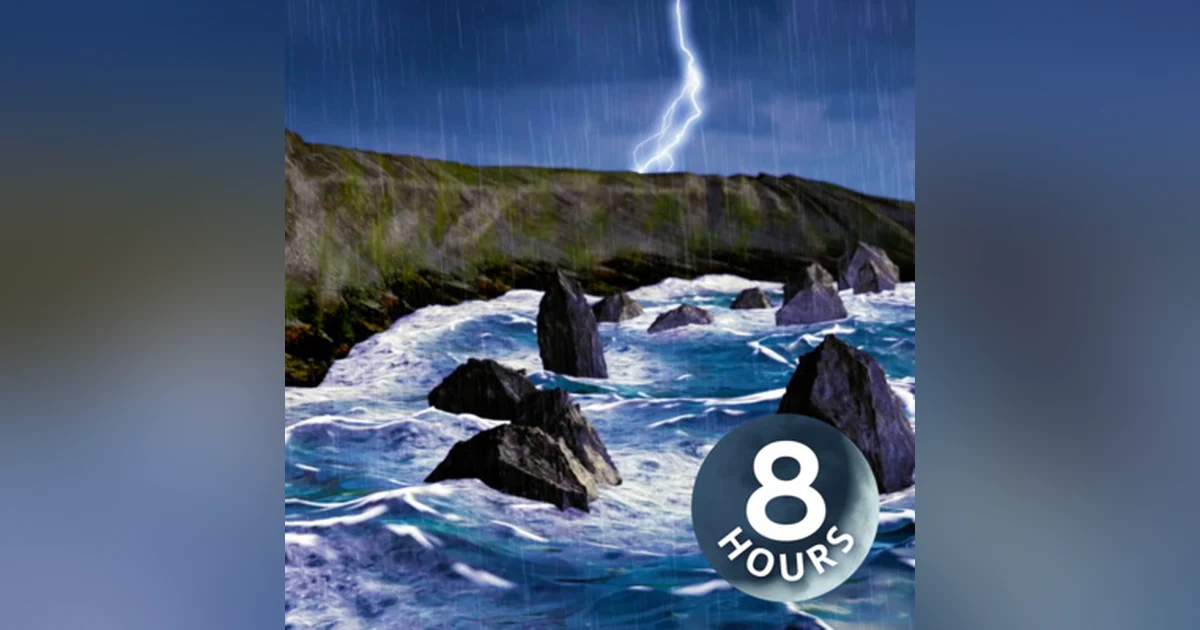 Rain + Thunder + Ocean Waves 8 Hours | Sleep, Study or Relax with Rainstorm White Noise