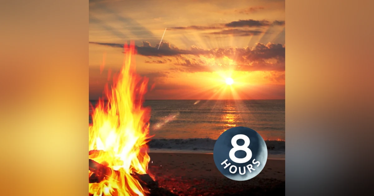 Campfire & Ocean Waves White Noise 8 Hours | Relax, Focus or Sleep Better