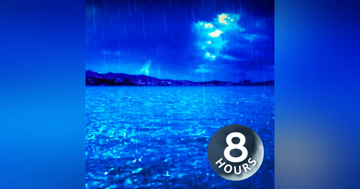 Rain Sounds & Thunderstorm with Ocean Waves 8 Hours | Sleep, Study or Focus with White Noise