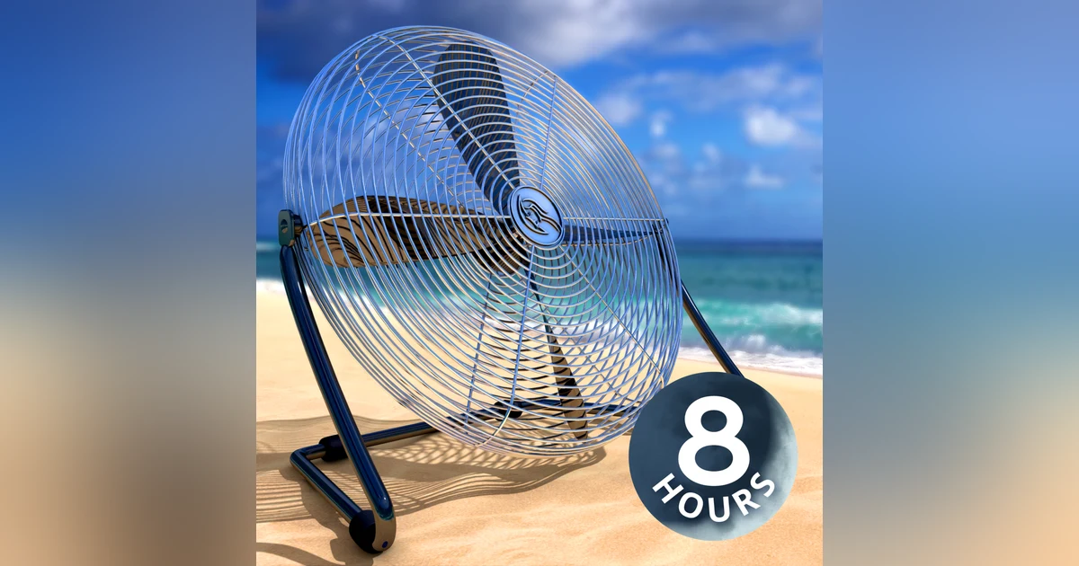 Sleep to Fan White Noise + Ocean Waves 8 Hours