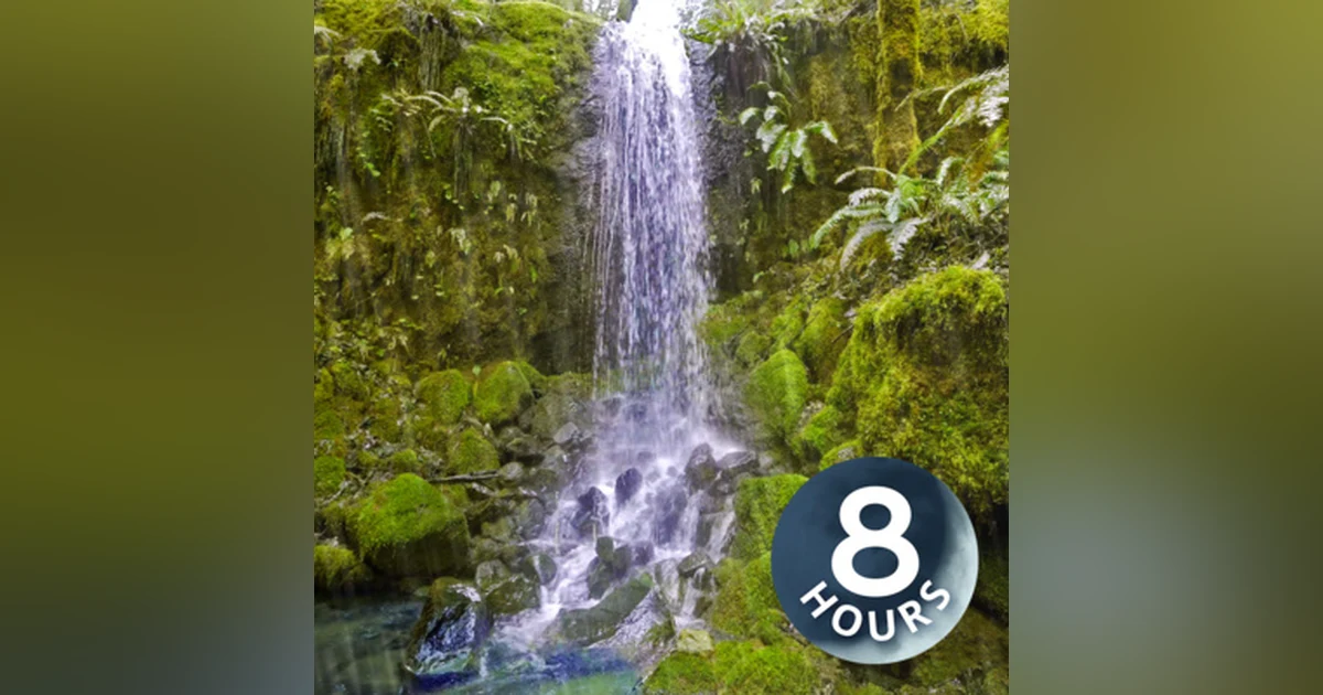 Raining Sounds by Tropical Waterfall with Distant Thunder | White Noise for Sleep 8 Hours