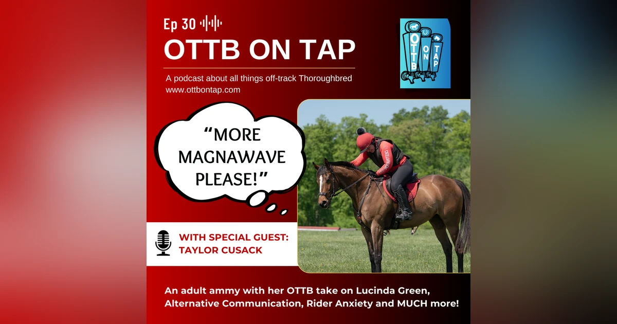 Ep 30: "More Magnawave Please!": An Adult Ammy and her OTTB take on Lucinda Green, Alternative Communication, Rider Anxiety & more!